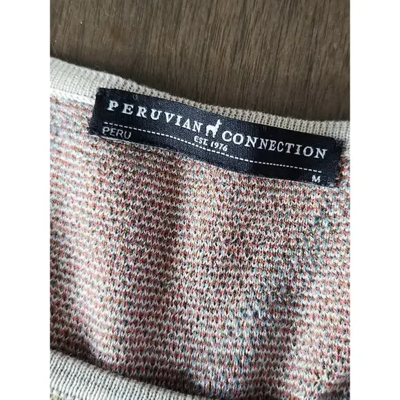 Peruvian Connection Pima Cotton Knit Floral Sleeveless Sheath Maxi Dress Sz M - Picture 4 of 9